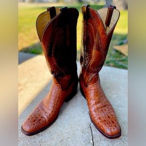 Vintage Genuine caiman crocodile cowboy boots
